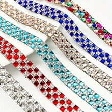 1 Yard Packaging With A Width Of 1. 2cmSparkling Self-Adhesive Rhinestone Ribbon - Crystal Tape For DIY Crafts, Weddings, Birthdays & Holiday Decorations