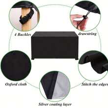 1pc Oxford Cloth Furniture Cover, Durable, Waterproof, Suitable For Outdoor Patio And Indoor Furniture To Keep Dust-Free And Tidy