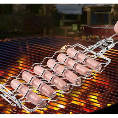 Rejilla De Sujeción Para Asar Salchichas Y Salchichas, Adecuado Para Reuniones Familiares, Picnics Al Aire Libre, Campamentos y barbacoas.