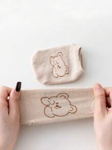 5 Pairs Of Cartoon Anti-Slip Socks For Toddlers & Babies, Indoor Crawling/Walking Socks