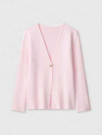 休闲百搭纯色针织开衫