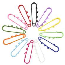 5/10 件彩色别针胸针空白底座别针适用于 DIY 配件装饰 60 毫米 3 孔服装缝纫用品（颜色随机） - 彩色 - 查看 11