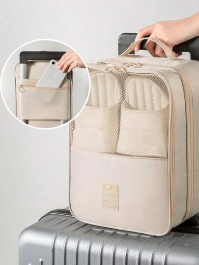 Wasserdichte Reise Schuhbeutel, 3-lagige multifunktionale Urlaubsschuh Aufbewahrungstasche, tragbare Schuh-Organizer, Gepäckkoffer Einsatz Schuhbox, Schlafzimmer Schuh-Organizer Tasche, Geschäftsreise Schuh Aufbewahrungstasche, Stiefel Beutel Schuh-Aufbewahrungsbox, Schuh-Organizer Zubehör für Reise, Urlaub, Kreuzfahrt, Sommerferien, Reisegepäck Reise Notwendigkeiten für College Wohnheim, Zuhause, Schule