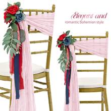 1 Stück Stuhlschleife aus Käsestoff, Hochzeit Gang Dekoration Stuhlband, geeignet für Hochzeit Party Veranstaltungen Stuhl Dekoration