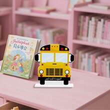 1 pezzo Supporto decorativo in acrilico per il ritorno a scuola, display da scrivania artistico con testo arabo "Benvenuti di nuovo a scuola", adatto come regalo per studenti per il ritorno a scuola, decorazione scolastica per il nuovo semestre, decorazione per camera da letto di studenti, festa di ritorno a scuola, regalo per la nuova stagione di apprendimento, souvenir