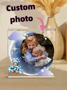 定制亚克力照片展示块，个性化母亲节礼物送给妈妈，独立亚克力照片块，送给爸爸妈妈的礼物，庆祝所有特殊场合，多功能礼物，表达您对返校的衷心感谢
