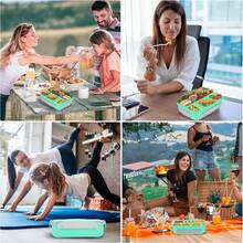 Bento Box, Lunch Box Kids, 1300ML With 4 Compartment&Food Picks Cake Cups, Containers For Adults/Kids/Toddler, Leak-Proof, Microwave/Dishwasher/Freezer (Purple) The Bento Box Is Designed 8. 9*6. 4*2. 6 Inches, 1 That Can Separate Different Foods Like Basic Food, Fresh Fruit, Vegetables, Snacks Etc. It's Great To Get A Balanced Diet And Maintain The Original Flavor Of The Food