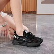 Damen Mesh Lässig Sportschuhe, leicht geschnürt, bequeme dicke Sohle, modisches Niedrig-Top Design, geeignet für alle Jahreszeiten, ideal für täglichen Lässig Wear, Outdoor Sport, Fitness