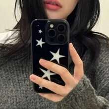 1 pièce Étui de téléphone avec pentagramme noir et argenté compatible avec les téléphones Apple