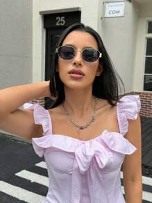 DareSee 2pcs/1pc Retro Metal Frame Classic Large Fashion Fashion Glasses For Men MusicFest Y2KFest Back To School