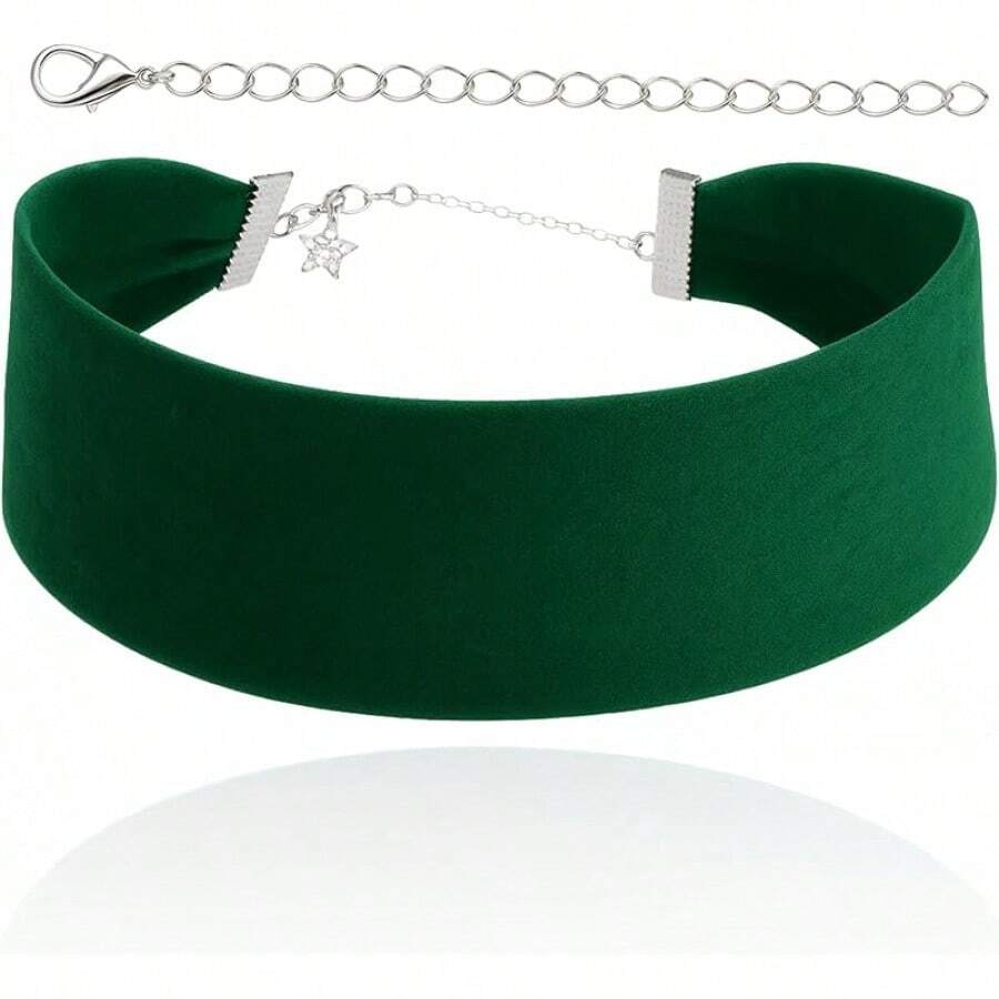 Black Choker Women, Wide Velvet Thick 90s Ribbon Neck Collar