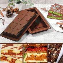 2pcs/1pc Super Large Chocolate Mold Tray, Thick Silicone Chocolate Mold Tray, Dubai Style Chocolate Bar Mold For DIY Baking, Chocolate Bar Filling Mold, Chocolate, Cake, Ice Cube Mold