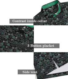 Men's Golf Shirts Short Sleeve Moisture Wicking Performance Print Patterns Casual Collared Golf Polo Shirt For Men-2025 - Dark Green - View 4