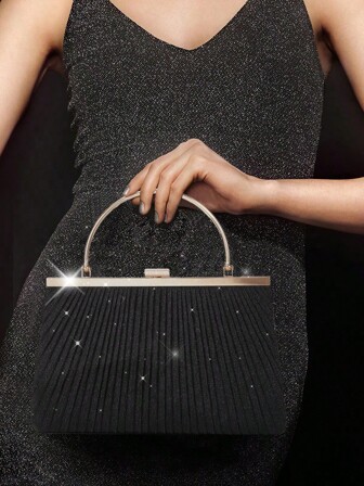 ファッション レディース パーティーバッグ、グリッター 結婚式 クラッチバッグ、ハンドバッグ ディナーチェーンショルダーバッグ シルバー ブラック ゴールド、ハンドル付き