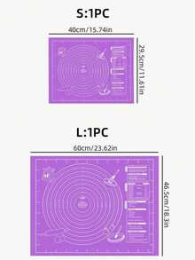 1pc/2pcs Baking Mat, Reusable Non-Slip Pad With Measurement, EVA Mat For Kneading Dough, Rolling Dough, Bread, Candy, Cookies And Baking, Cooking, Baking Tools, Kitchen Accessories, Household Kitchenware - Mauve Purple - View 10