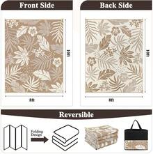 Waterproof Outdoor Rug, Reversible Plastic Straw Patio Camping Rug, Indoor Outdoor RV Mat Carpet For Deck, Camper, Porch, Balcony, Backyard, Picnic - Màu be - Xem 2