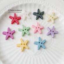 10/20 件珠光闪亮彩色双眼海星纽扣，用于毛衣、羊毛衫、衬衫和 DIY 的缝制装饰纽扣 - 彩色 - 查看 2