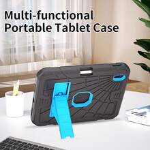 军用级防震保护壳，兼容 iPad 第十代（2022 年，10.9 英寸）、iPad（A16）11 英寸（第十一代，2025 年）、iPad 11（A16 2025 年）、iPad 第七/八/九代（10.2 英寸，2019/2020/2021 年）。这款重型军用级防震保护壳配备集成支架，兼容 iPad 第十代 10.9 英寸平板电脑。 - 黑+天藍 - 查看 4