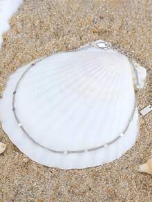 不锈钢脚链新款轻奢质感亮片链精致脚链女饰品派对礼物不锈钢项链手工蛇形圆筒链男女饰品