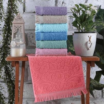 Made In Turkey - Damask 6-Pack Hand & Kitchen Towel Set – 30x50 Cm, 100% Turkish Cotton