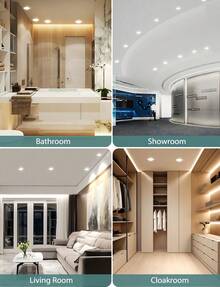 Aigostar Downlight LED Techo Empotrable 4.8W IP65 Impermeable, Ojos de Buey 6500K luz blanca fría, Downlight LED Baño Extraplano Blanco, ø87*H35mm, 6 pack - Blanco-6500k - Ver 7