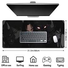 1件创意大号游戏电竞电脑超大加长加厚恶魔与动漫少女鼠标垫桌面垫桌垫防滑鼠标垫可水洗橡胶材质鼠标垫带精准锁边礼物