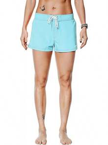 Rocorose Women's Board Shorts Quick Dry Elastic Waist Swim Shorts Surf Swimwear With Pocket And Liner - Blue - View 2