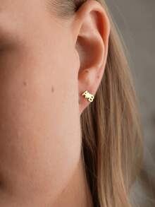 1pc Dainty Name Earrings , Custom Name Jewelry , Gold Earrings , Personalised Earrings , Contains Exquisite Gift Boxes As Valentine's Day, Holiday Gifts, Mother's Day Gifts, And Love Gifts. - Gold - View 9