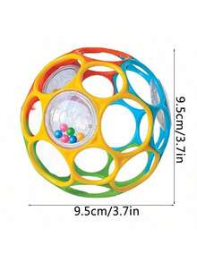 Soft Baby Rattle Grab Ball With Bell, Early Education Sensory Toy (Random Color) - Multicolor - View 5