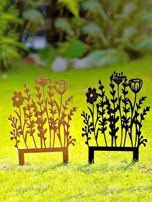 Hello Young 1PC Rustic Metal Wild Garden Stakes - Vintage Outdoor Lawn And Flower Pot Decoration. Garden Decorations Outdoor, Metal Outdoor Decorations, Garden Ground Stakes, Vintage Garden Decorations.Suitable For Modern Home Decor, Home Decoration