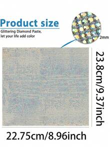 1pc Shiny Rhinestone Sticker, DIY Car Furniture, Cup, Photo Frame Decorative Sticker, Self-Adhesive Glitter Crystal Gem Sticker, Suitable For Car Decor, 4.45 X 9.37 Inch / 8.96 X 9.37 Inch (AB Color) - Silver AB - View 6