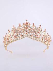 1 pièce Couronne en alliage de strass en verre de goutte d'eau à la mode, convient pour les femmes à porter lors de mariages, vacances, anniversaires et fêtes