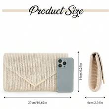 GOKTOW Straw Clutch Purse Raffia Rattan Summer Evening Bag Woven Beach Handbags For Women Wedding Vacation Travel Party 2025-0029 - 米色 - 查看 2