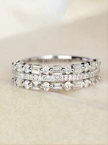 Élégante bague de mariage de mariée, bague avec cubiques de zircone micro-sertis, bague de fiançailles romantique pour femmes, bijou - symbole de l'amour, cadeau parfait pour elle, convient pour un port quotidien et pour le mariage, toutes saisons