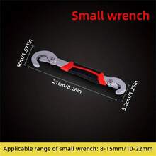 2件套通用扳手套装，多功能便携扳手，通用快速旋转夹持扳手，多用途扳手，管钳，活动扳手 - 彩色 - 查看 6