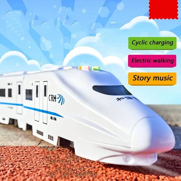 The New Type Of Electric Universal Simulation High-Speed Railway Harmony Train Can Be Freely Assembled, Featuring Automatic Steering, Automatic Lighting And Automatic Sound Effects, And Has A Detachable Carriage Design. Simulate High-Speed Electrified High-Speed Rail