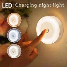 1pc Touch Sensor Night Light, Soft Warm & Cool White Light, Dimmable 3 Colors, Wall Lamp Suitable For Baby Room Night Light,Hallway, Bedroom, Bathroom, Living Room, Closet, Compact Design, Easy Installation,USB Rechargeable Baby Shower Family Decorations Gifts