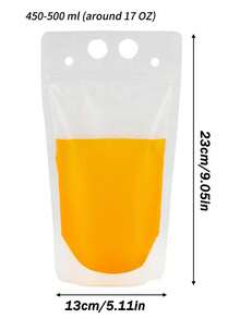 Bolsas para empacar líquido de café, bolsas portátiles para bebidas, bolsas para jugo, envases verticales para bebidas frías y calientes, bolsas con boquilla de succión transparente, a prueba de fugas, de alta calidad, bolsas de plástico para bebidas, bolsa de agua portátil transparente para exteriores, bolsa de viaje desechable a prueba de fugas, bolsa sellada reutilizable para líquidos, utilizada para almacenar bebidas alcohólicas, leche y otras bebidas, botella de agua - Multicolor - Ver 8