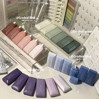 6pcs Gradient Color Correction Tapes Set 5mm*6m White Correcting Tools Office School School Supplies, Back To School