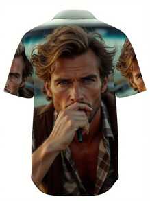 Customized Hawaiian Shirt - Personalized Photo Printing, Polyester Fabric, Spread Collar, Button Front, Casual Summer Top, Ideal Gift For Friends, Lovers And Partners, Hawaiian Accessory, Premium Quality, M-2XL