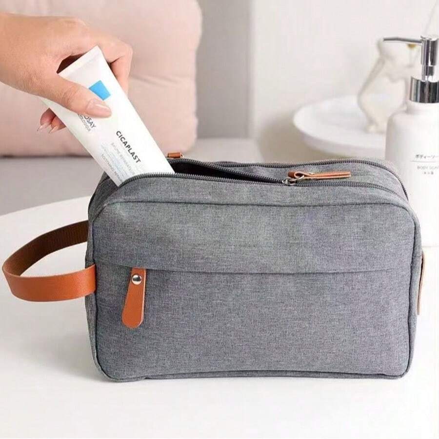Men's Large Travel Organizer Waterproof Toiletry Bag With Handle - 灰色 - 查看 1