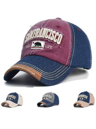 1pc Unisex Solid Color Casual Letter Embroidery American Independence Day Baseball Cap, Versatile California Snapback Hat Suitable For Outdoor Activities And Daily Wear