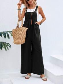 Mono de tirantes para mujer en color liso, desenfadado y con estilo, elegante y cómodo.