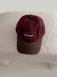 1pc Unisex Fashion Leopard Print & Solid Color Baseball Cap, Casual Wide Brim Deep Crown Large Head Circumference Sun Hat