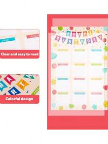 4pcs Birthday Chart Poster Set - Colorful Happy Birthday Calendar Posters, Reusable, Waterproof, Classroom Birthday Chart, Bulletin Board Decor, Back To School Teacher Supplies, Vibrant Monthly Birthday Tracker, Classroom & Room Decor