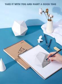 1pc 30 Page Universal Sketchbook, Drawing Book, Art Book, Hand-Drawn Book For Art Students, Blank, Thickened, Coiled Loose-Leaf, Hard Shell, Top-Flip School Supplies, Back To School