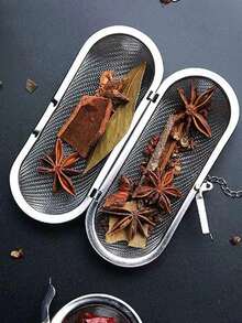 1pc Reusable Stainless Steel Long Spice Seasoning Hot Pot Base Filter - View 2