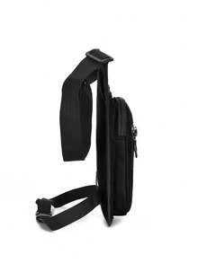 Men's Minimalist Zipper Daily Casual Fashion Waist Leg Bag Running Accessories Gun Holster Belt Bag - Black - View 4