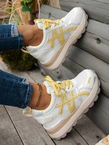 Women's Wedge-Heeled Thick-Soled Sneakers, Chunky Sneakers, Women's Height-Enhancing Sneakers, Ins Spring And Autumn New Breathable And High-Matching Women's Shoes