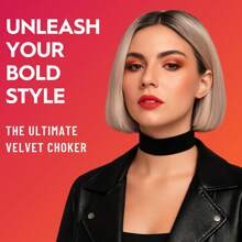 Black Choker Women, Wide Velvet Thick 90s Ribbon Neck Collar